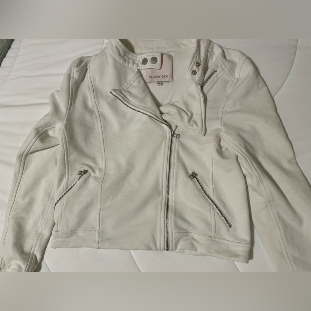 Aritzia Sunday Best cotton moto jacket